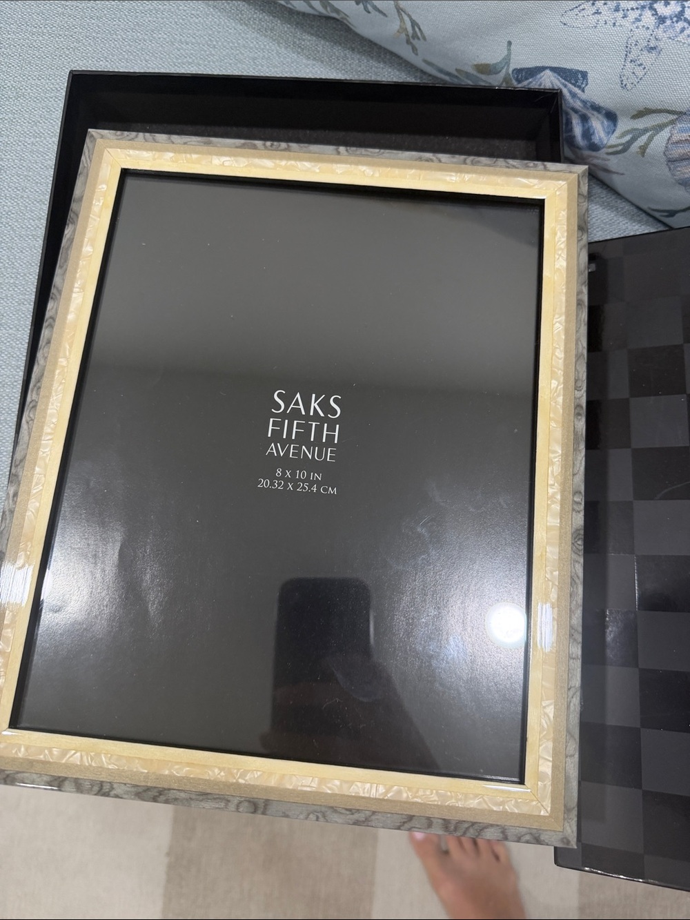Saks Fifth Avenue Gold and Gray 8x10 Decorative Picture Frame